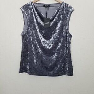 NWT Dkny Velvet Sleeveless Stretch Top Blouse Size XL